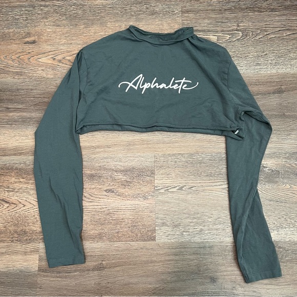 Alphalete Tops - Alphalete Women's Gray Long Sleeve Crop Top